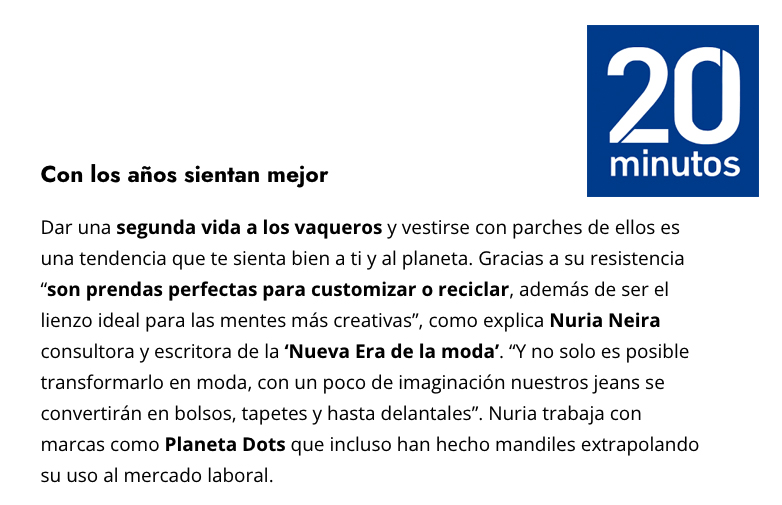 Artículo publicado en 20 Minutos